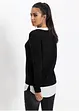 Maglione in filato fine con inserti effetto camicia, bonprix