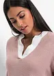 Maglione in filato fine con inserti effetto camicia, bonprix