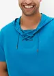 T-shirt con cappuccio e stringatura in cotone biologico, bonprix