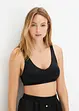 Bralette imbottita senza ferretto in materiale lucido, bonprix