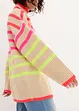 Maglione oversize con righe neon, bonprix