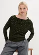 Maglione lungo con strass, bonprix