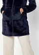 Giacca lunga da casa in pile ultra morbido con cappuccio, bonprix