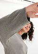 Maglione lungo in filato fine con spacchi laterali in misto viscosa, bonprix