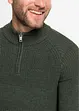 Maglione con zip e cotone, bonprix