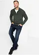Maglione con zip e cotone, bonprix