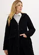 Cappotto in velluto ampio con cappuccio in pile teddy, coulisse e tasche grandi, bonprix