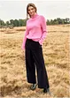 Pantaloni in velluto a coste con cinta comoda, vita alta, bonprix