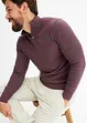 Maglione melange con bottoni, taglio comfort e cotone, bonprix