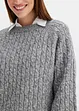 Maglione oversize con lavorazione a trecce, bonprix