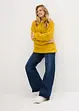 Pile oversize con collo dritto e tasche, bonprix