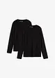 Maglia a maniche lunghe con puro cotone biologico (pacco da 2), bonprix