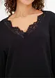 Camicia da notte a coste con pizzo, bonprix