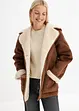 Giacca shearling con cappuccio, bonprix