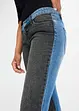 Jeans in color blocking straight, a vita bassa, bonprix