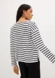 Maglia a maniche lunghe in cotone biologico con scollo leggermente a barca (pacco da 2), bonprix
