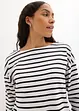 Maglia a maniche lunghe in cotone biologico con scollo leggermente a barca (pacco da 2), bonprix
