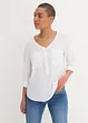 Blusa a maniche lunghe con scollo a V in viscosa fluente, bonprix