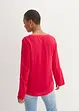Blusa a maniche lunghe con scollo a V in viscosa fluente, bonprix
