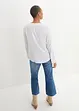 Blusa a maniche lunghe con scollo a V in viscosa fluente, bonprix