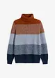 Maglione a collo alto in color block con cotone, bonprix