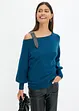 Maglione monospalla con strass, bonprix