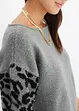 Maglione con maniche leopardate, bonprix