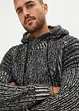 Maglione in filato grosso con cappuccio e dettagli stile biker, bonprix