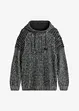 Maglione in filato grosso con cappuccio e dettagli stile biker, bonprix