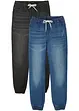 Jeans con elastico in vita in puro cotone, regular fit (pacco da 2), bonprix