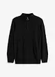 Maglione con zip, colletto e motivo a treccia, bonprix
