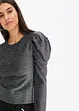 Maglia glitterata con maniche a sbuffo, bonprix