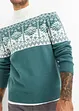 Maglione norvegese con collo dritto e poliacrilico riciclato, bonprix