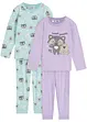 Pigiama con cotone biologico (set 4 pezzi), bonprix