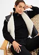 Maglione con zip, colletto e motivo a treccia, bonprix