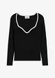 Maglione in filato fine con bordo a contrasto, bonprix
