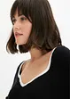 Maglione in filato fine con bordo a contrasto, bonprix