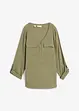 Blusa a maniche lunghe con scollo a V in viscosa fluente, bonprix