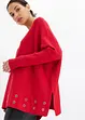 Maglione poncho con occhielli, bonprix