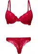 Reggiseno con coppe preformate e perizoma in pizzo delicato (set 2 pezzi), bonprix