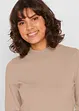 Maglione basic in maglia fine con collo dritto e cotone riciclato, bonprix
