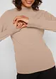 Maglione basic in maglia fine con collo dritto e cotone riciclato, bonprix