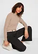 Maglione basic in maglia fine con collo dritto e cotone riciclato, bonprix