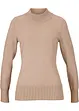 Maglione basic in maglia fine con collo dritto e cotone riciclato, bonprix