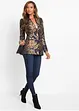 Blazer corto in fantasia jacquard dorata, petite, bonprix