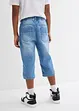 Bermuda lunghi in jeans con elastico in vita, slim fit, bonprix