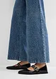 Jeans wide leg con strass e cinta comoda, vita media, bonprix