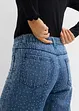 Jeans wide leg con strass e cinta comoda, vita media, bonprix