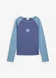 Maglia bicolore a maniche lunghe con ricamo, bonprix