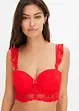 Reggiseno a balconcino in pizzo con ferretto e paillettes delicate, bonprix